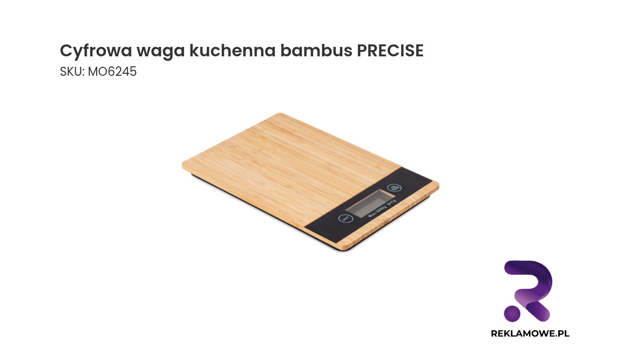Cyfrowa waga kuchenna PRECISE wykonana z bambusa