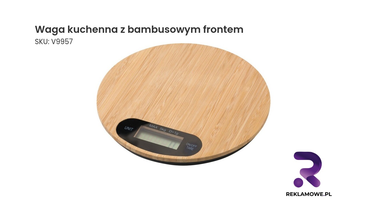 Waga kuchenna z eleganckim bambusowym frontem