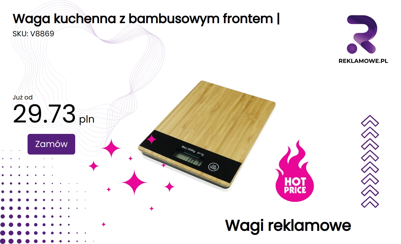 Waga kuchenna z bambusowym frontem